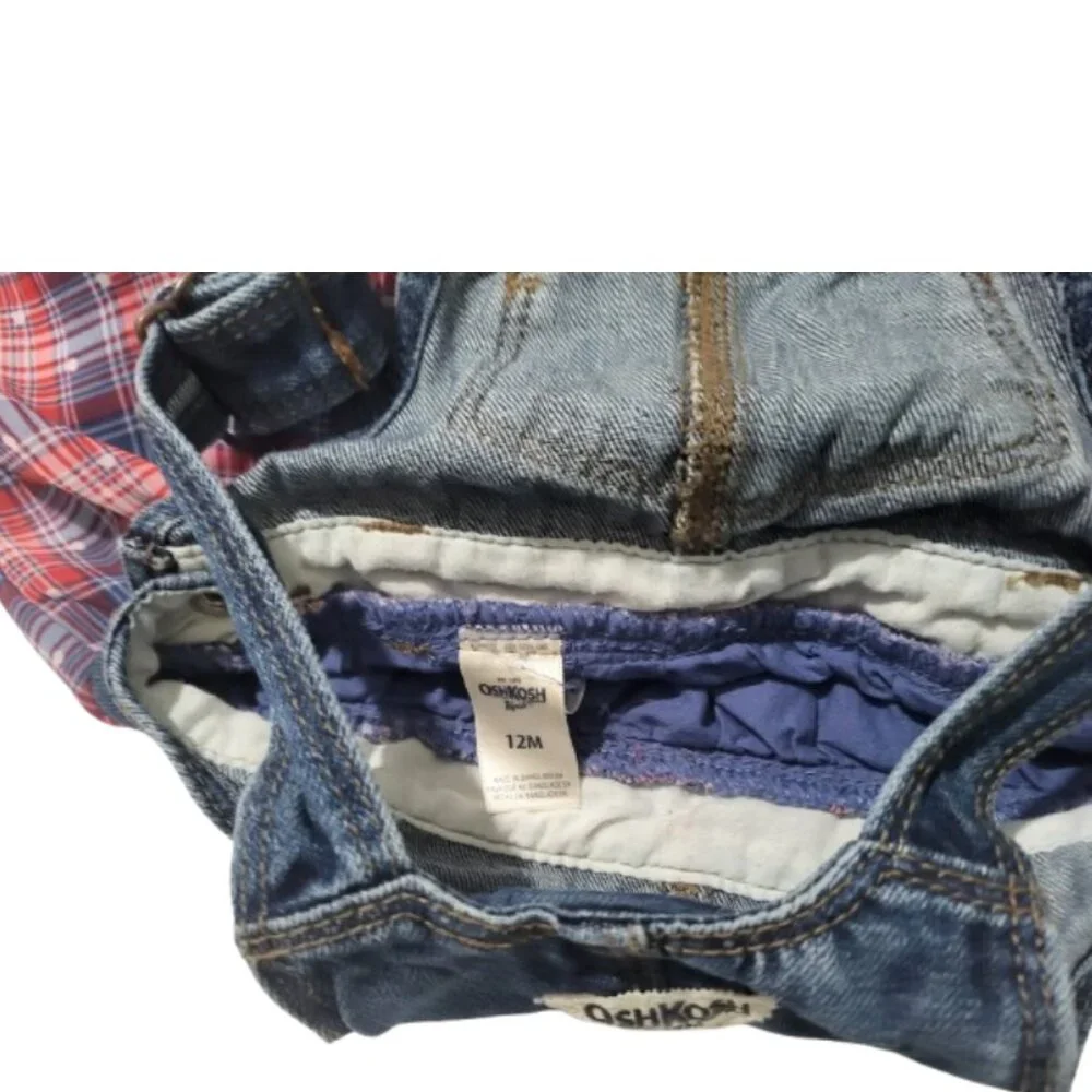 OSHKOSH B'GOSH Denim Blue Jean Bib Overall Dress - Infant Girl's 12 Months